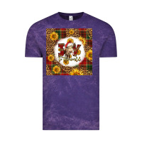 Cloud Purple joy to the world christmas cow Vintage Tee - LillyAllenDesigns