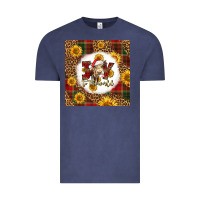 Vintage Denim joy to the world christmas cow Vintage Tee - LillyAllenDesigns