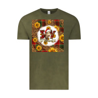 Vintage Olive joy to the world christmas cow Vintage Tee - LillyAllenDesigns