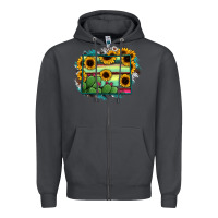 Smoke wyoming map sunflower cactus serape Zipper Hoodie - RanaPortraitStore
