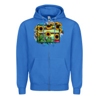 True Royal wyoming map sunflower cactus serape Zipper Hoodie - RanaPortraitStore