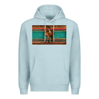 Blue Mist western horse serape tooled leather leopard  sippy cup Premium Hoodie - BarkalooDesign