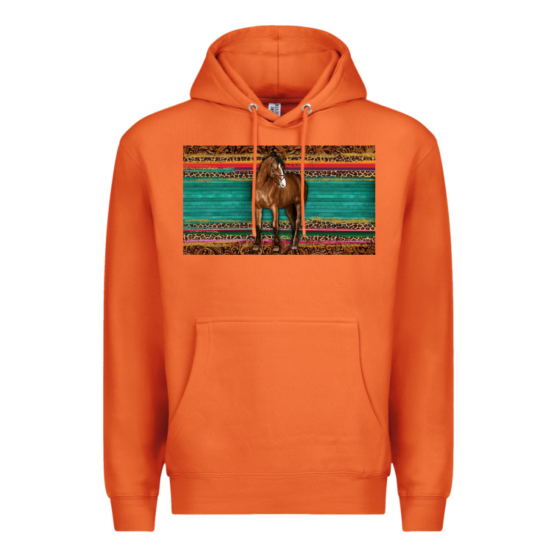 Western Horse Serape Tooled Leather Leopard  Sippy Cup Premium Hoodie by BarkalooDesign | Teevron