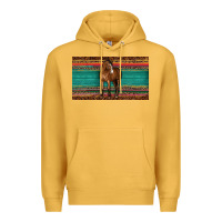 Mustard western horse serape tooled leather leopard  sippy cup Premium Hoodie - BarkalooDesign
