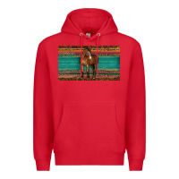 Red western horse serape tooled leather leopard  sippy cup Premium Hoodie - BarkalooDesign