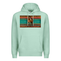 Seafoam western horse serape tooled leather leopard  sippy cup Premium Hoodie - BarkalooDesign