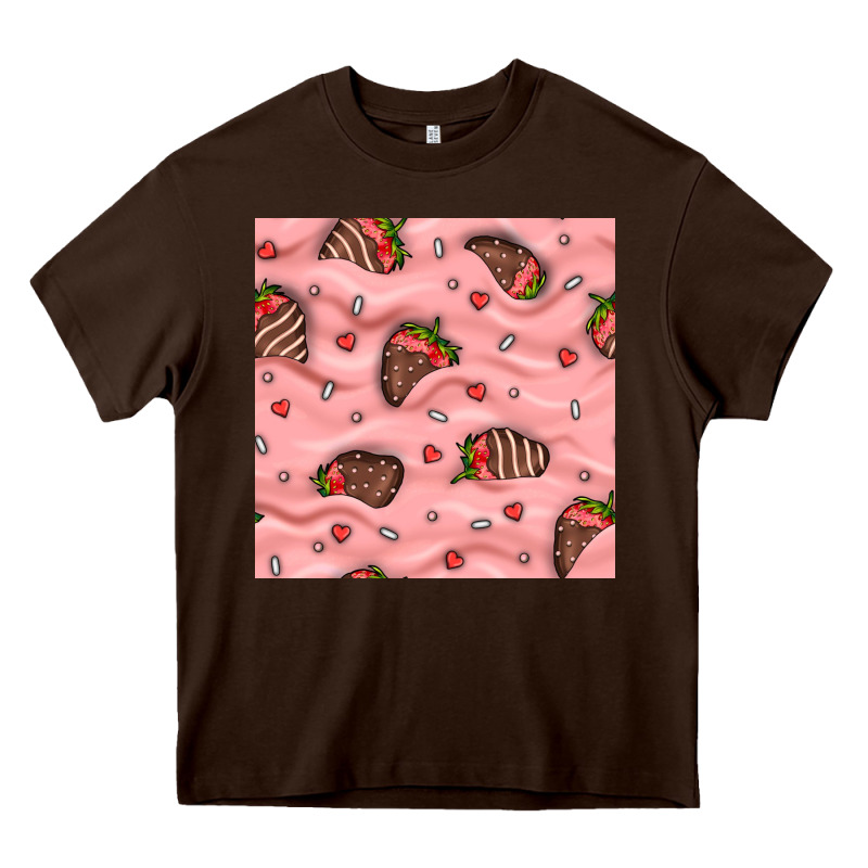 Valentines Day Strawberries In Cream Seamless Pattern Heavy Core Tee by BundleAndBundleShop | Teevron