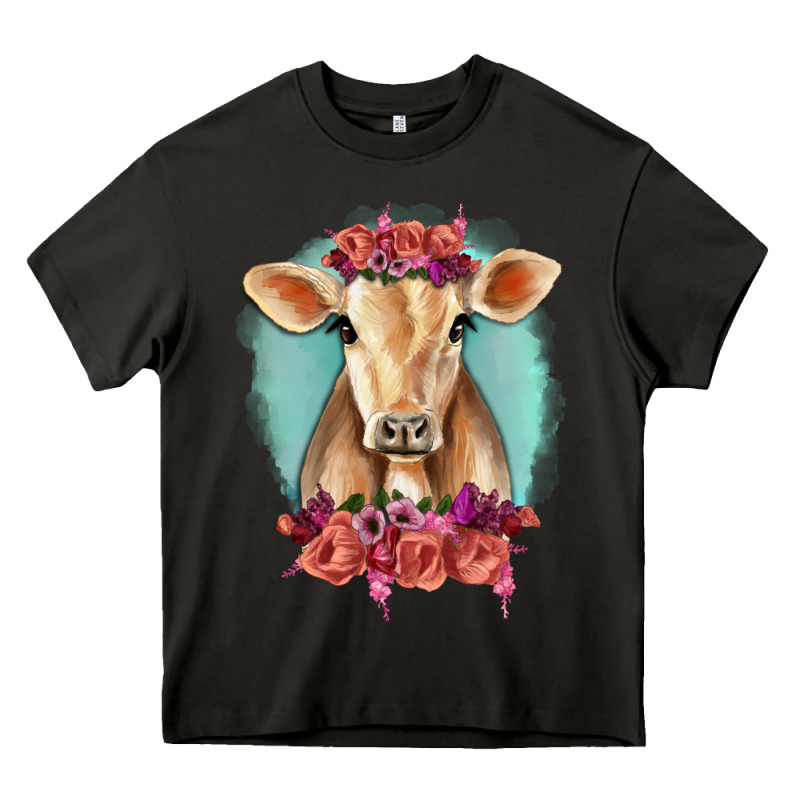 Floral Cow Heavy Core Tee by RanaPortraitStore | Teevron
