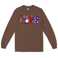 Chestnut american flag gnomes love Long Sleeve Tee - Artiststas