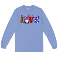 Colony Blue american flag gnomes love Long Sleeve Tee - Artiststas