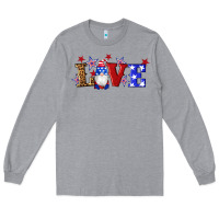 Heather Grey american flag gnomes love Long Sleeve Tee - Artiststas