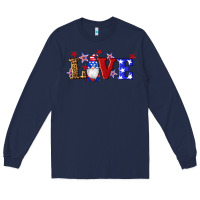 Navy american flag gnomes love Long Sleeve Tee - Artiststas