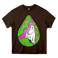 Chocolate Brown halloween ghost teardrop Heavy Core Tee - BundleAndBundleShop