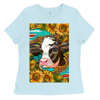 Baby Blue Cute Baby Calf Ladies Tee - LillyAllenDesigns