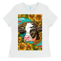 White Cute Baby Calf Ladies Tee - LillyAllenDesigns