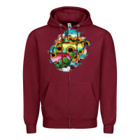 Burgundy west virginia map sunflower cactus serape Zipper Hoodie - RanaPortraitStore