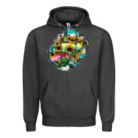 Charcoal Heather west virginia map sunflower cactus serape Zipper Hoodie - RanaPortraitStore