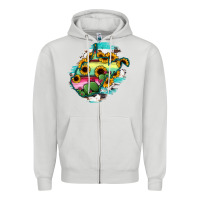 Dove Grey west virginia map sunflower cactus serape Zipper Hoodie - RanaPortraitStore