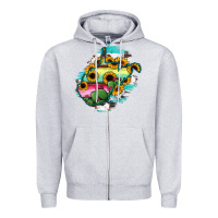 Heather Grey west virginia map sunflower cactus serape Zipper Hoodie - RanaPortraitStore
