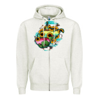 Oatmeal Heather west virginia map sunflower cactus serape Zipper Hoodie - RanaPortraitStore