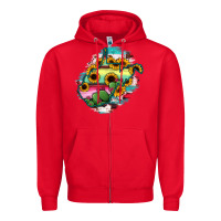 Red west virginia map sunflower cactus serape Zipper Hoodie - RanaPortraitStore