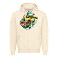 Sandshell west virginia map sunflower cactus serape Zipper Hoodie - RanaPortraitStore