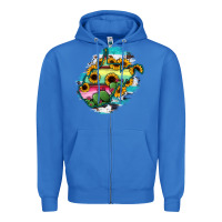 True Royal west virginia map sunflower cactus serape Zipper Hoodie - RanaPortraitStore