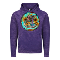 Cloud Purple rattlesnake and sunflower Vintage Hoodie - BarkalooDesign