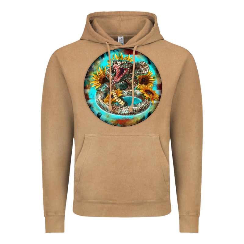 Rattlesnake And Sunflower Vintage Hoodie by BarkalooDesign | Teevron