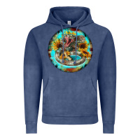 Vintage Denim rattlesnake and sunflower Vintage Hoodie - BarkalooDesign