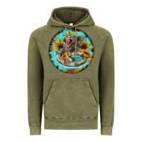 Vintage Olive rattlesnake and sunflower Vintage Hoodie - BarkalooDesign