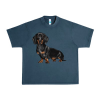 Midnight Navy Dachshund Dog Illustrations Urban Heavy Tee - LillyAllenDesigns
