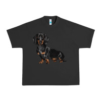 Pigment Black Dachshund Dog Illustrations Urban Heavy Tee - LillyAllenDesigns