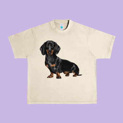 Dachshund Dog Illustrations Urban Heavy Tee Designed By Lillyallendesigns