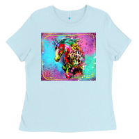 Baby Blue Colorful Unicorn Horse Ladies Tee - LillyAllenDesigns