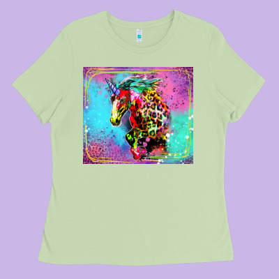 Colorful Unicorn Horse Ladies Tee Designed By Lillyallendesigns