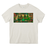 Cream merry christmas license plate Heavy Core Tee - BundleAndBundleShop