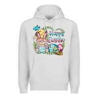 Dove Grey happy easter bunny gnome Premium Hoodie - BarkalooDesign