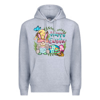 Heather Grey happy easter bunny gnome Premium Hoodie - BarkalooDesign