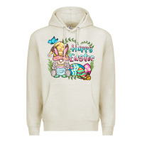 Oatmeal Heather happy easter bunny gnome Premium Hoodie - BarkalooDesign