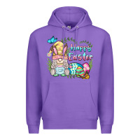 Purple happy easter bunny gnome Premium Hoodie - BarkalooDesign