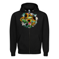 Black Texas Map Sunflower Cactus Serape Zipper Hoodie - RanaPortraitStore