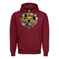 Burgundy Texas Map Sunflower Cactus Serape Zipper Hoodie - RanaPortraitStore