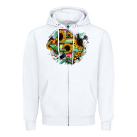 White Texas Map Sunflower Cactus Serape Zipper Hoodie - RanaPortraitStore