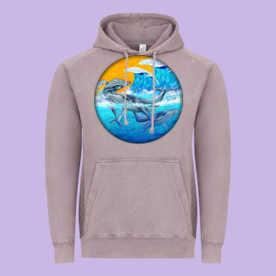 Humpback Whale Vintage Hoodie Designed By Barkaloodesign