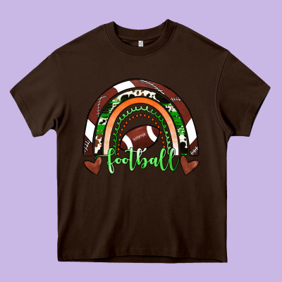 Football Rainbow Heavy Core Tee Designed By Ranaportraitstore