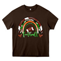 Chocolate Brown Football Rainbow Heavy Core Tee - RanaPortraitStore