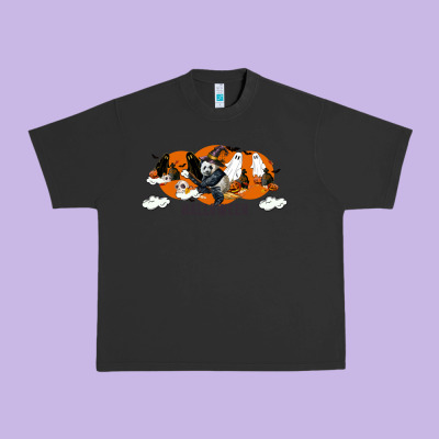 Hallowen Panda Urban Heavy Tee Designed By Lillyallendesigns
