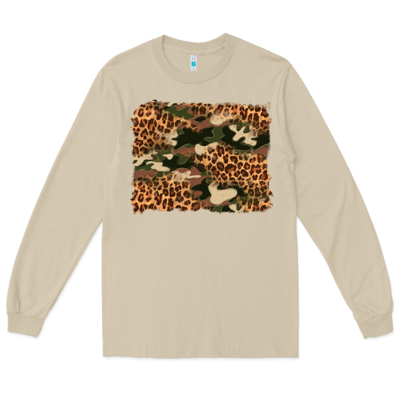Camouflage And Leopard Background Long Sleeve Tee by Artiststas | Teevron