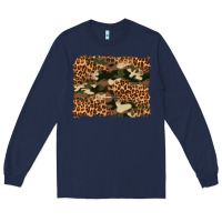 Navy camouflage and leopard background Long Sleeve Tee - Artiststas